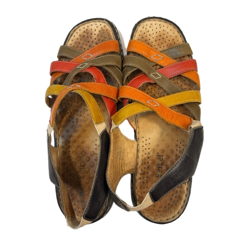 Josef Seibel multicolor strap square toe sandals